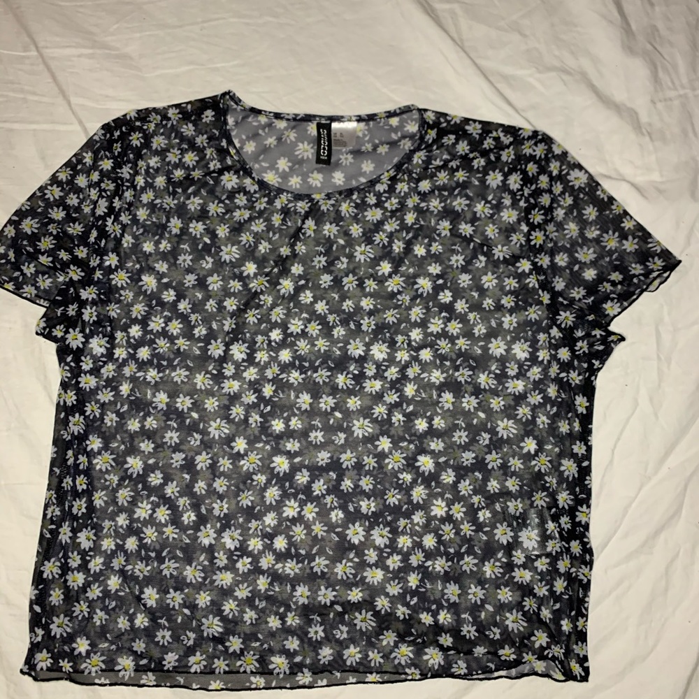 mesh h&m flower top